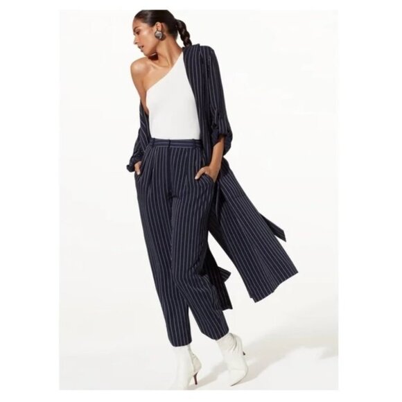 Aritzia Babaton Modesto Dress Pants Green with White strips Size 00 - Picture 1 of 16